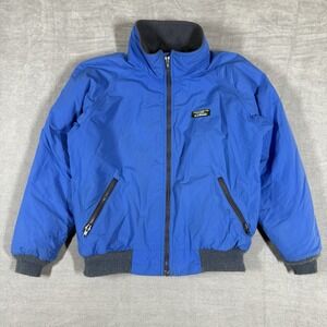 Vintage L.L. LL Bean Warm Up Jacket Bomber Womens Medium Blue Lined Made In USA